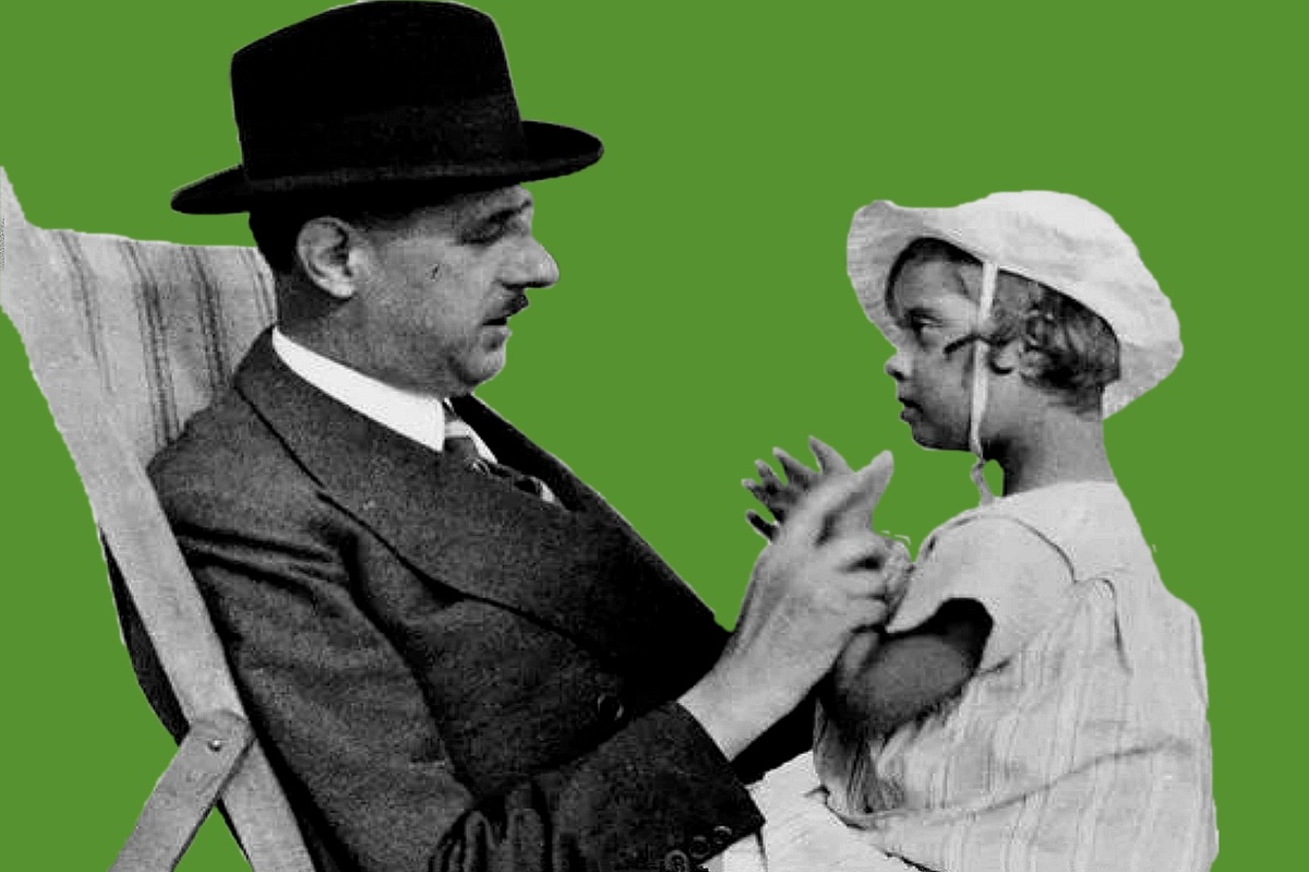 Шарль де Голль с дочерью Анной