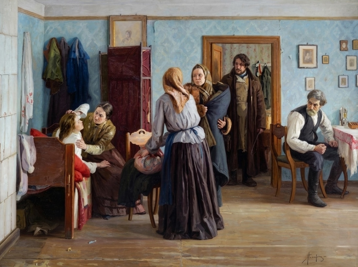 Михаил Игнатьев «В питомки. Прощание», 1910 год
