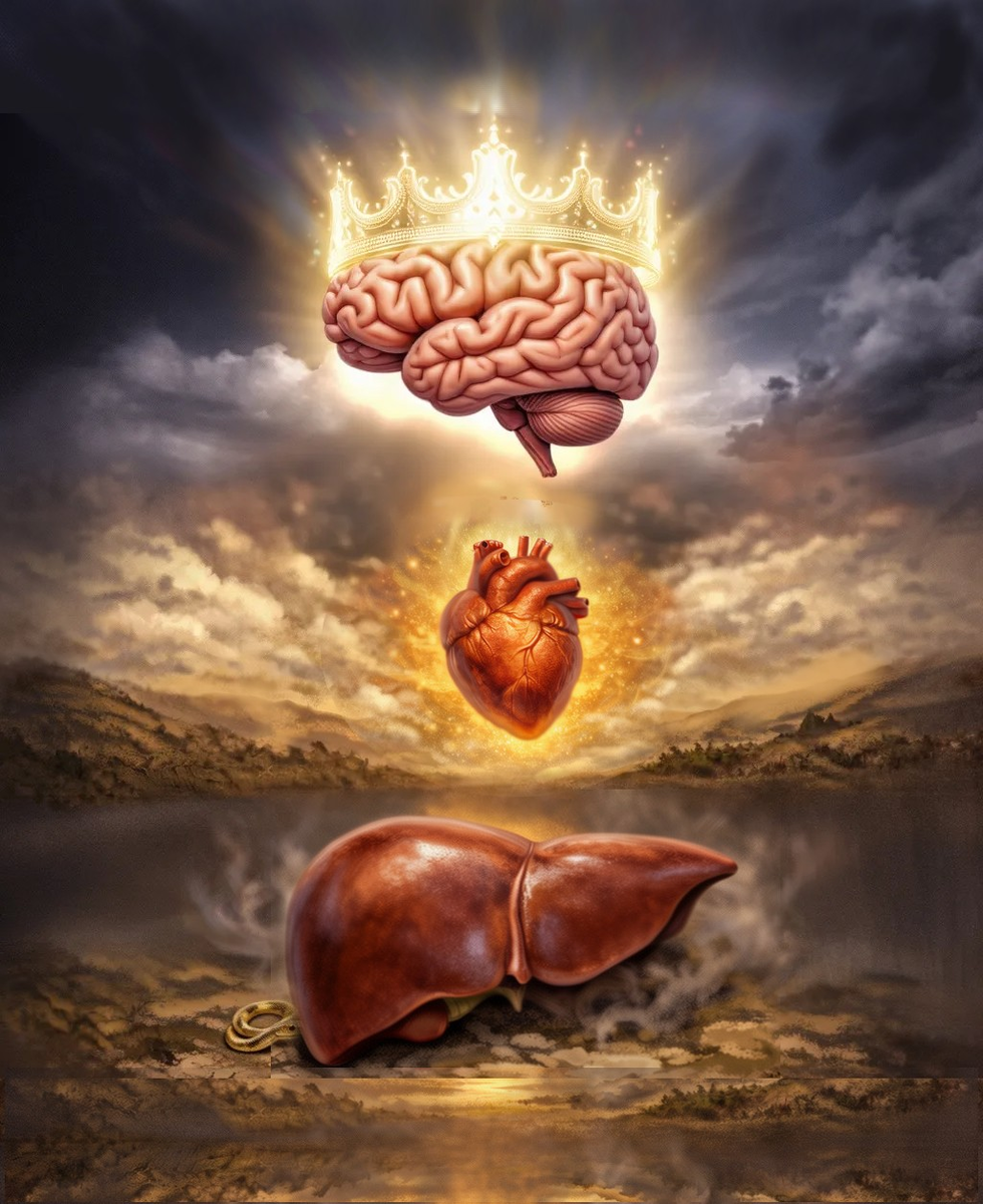 Слово מלך = МеЛеХ = «царь»  рассматривается еврейскими мудрецами как акроним названий царственных органов человека.
מח = МОАХ = «мозг»
לב = ЛЕВ = «сердце»
כבד = КАВЕД = «печень»