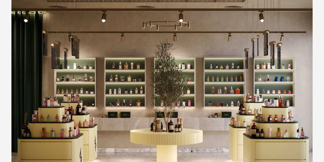 Decorazza ArtBeton в интерьере парфюмерного салона в Самаре