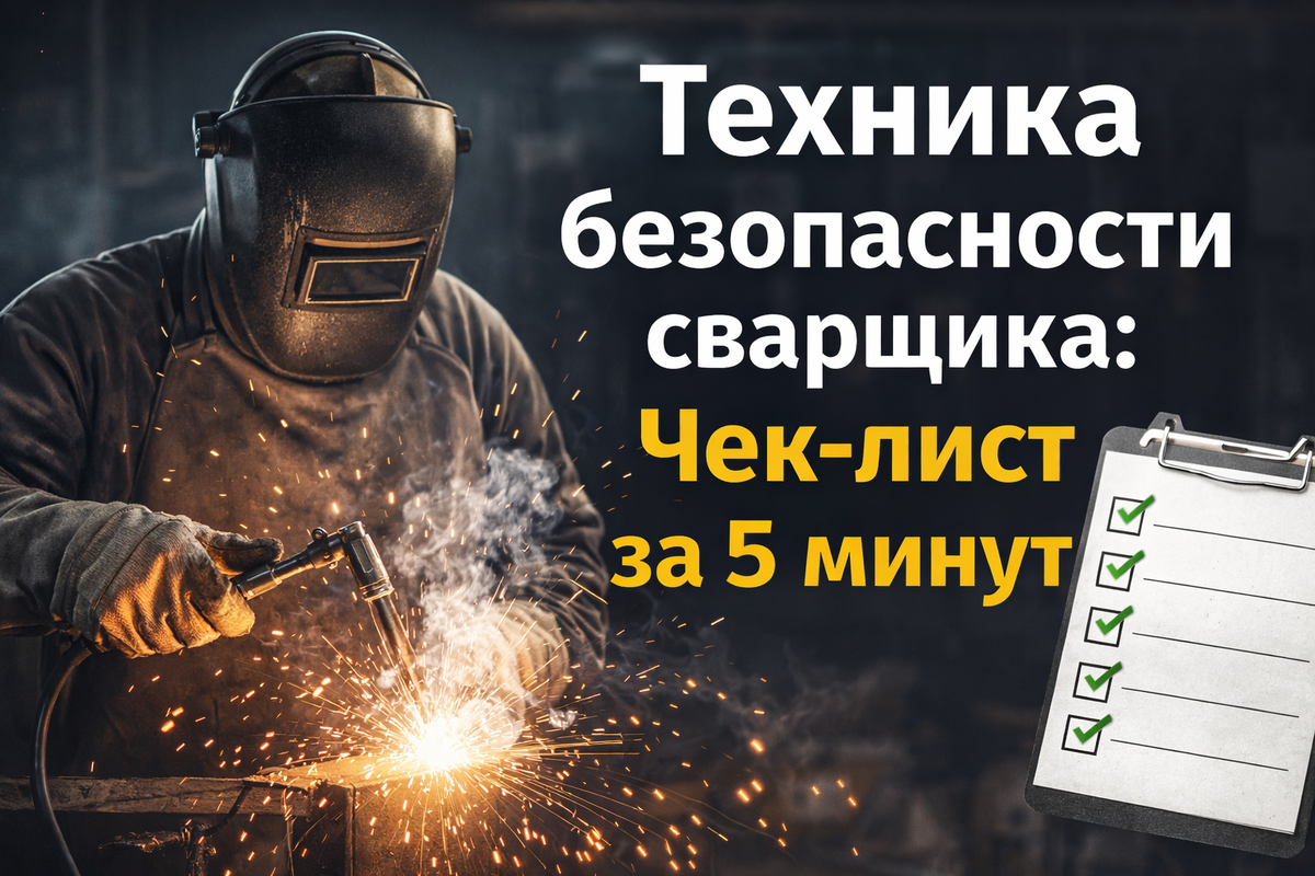 Чек-лист безопасности сварщика: что нужно проверить перед включением аппарата, чтобы избежать ожогов, поражения током и пожара.