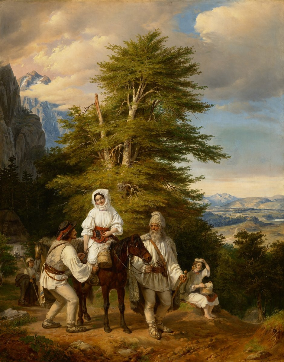 Румынская семья, отправляющаяся на ярмарку