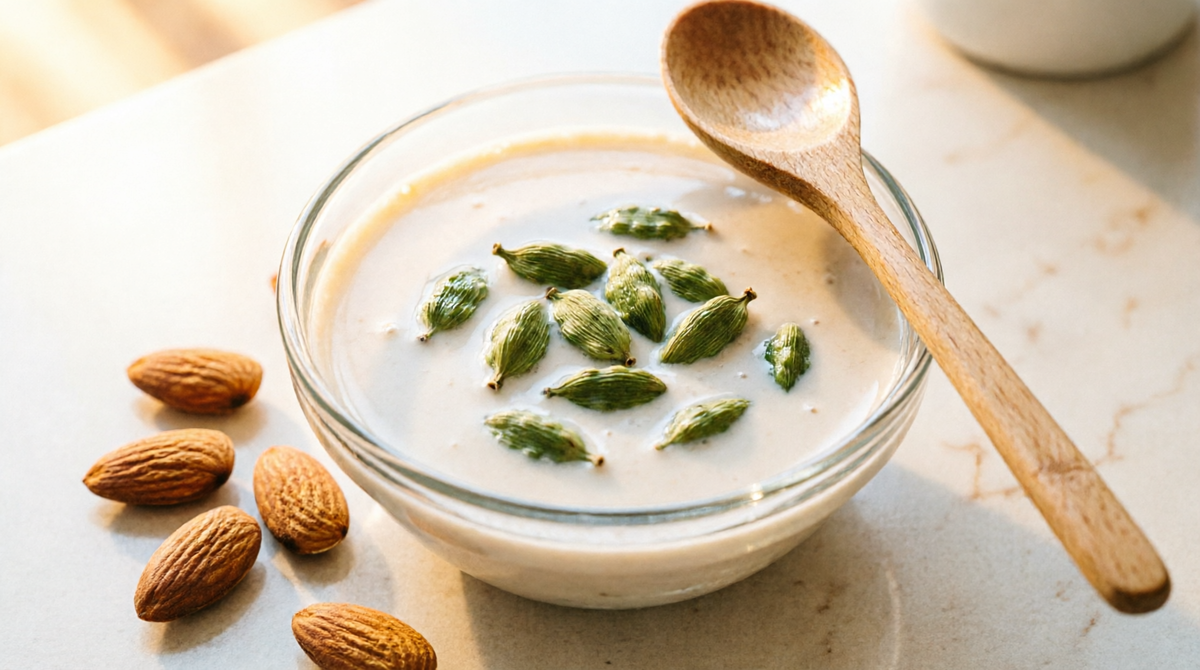 Маринад на миндальном молоке с кардамоном