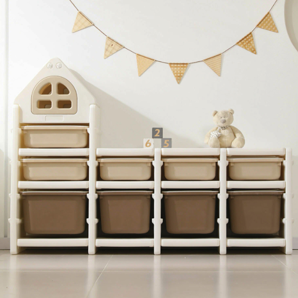 Стеллаж для игрушек UNIX Kids 9 ящиков, напольный Монтессори