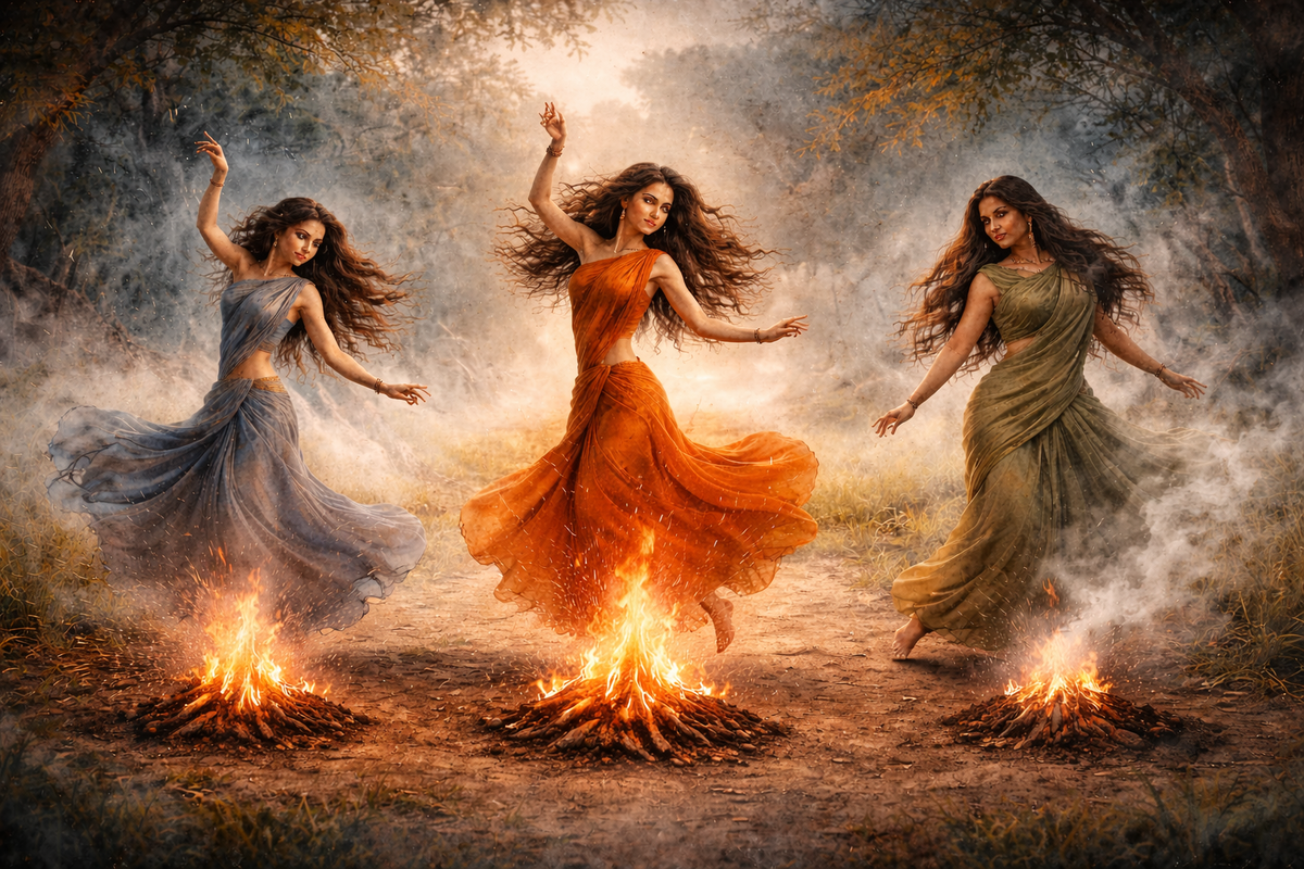 ТАНЕЦ ТРЁХ ДОШ
Вата — огонь, который трепещет на ветру
Питта — огонь, который горит ровно и сильно
Капха — огонь, который почти погас