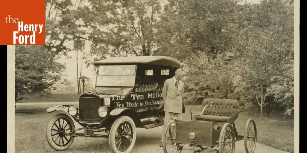 Генри Форд со своим чёрным Ford Model T