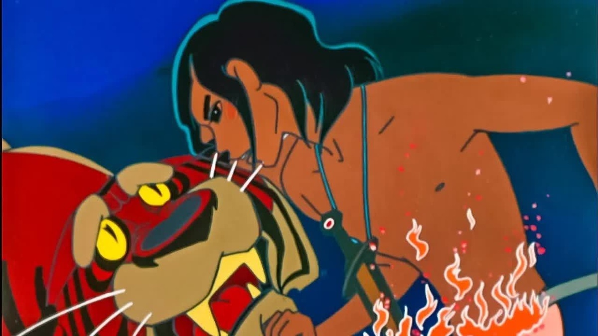 Кадр из мультфильма "Маугли". "Маугли" - цикл из пяти советских мультфильмов режиссёра Романа Давыдова, снятых в 1967—1971 годах по мотивам «Книги джунглей» английского писателя Редьярда Киплинга.