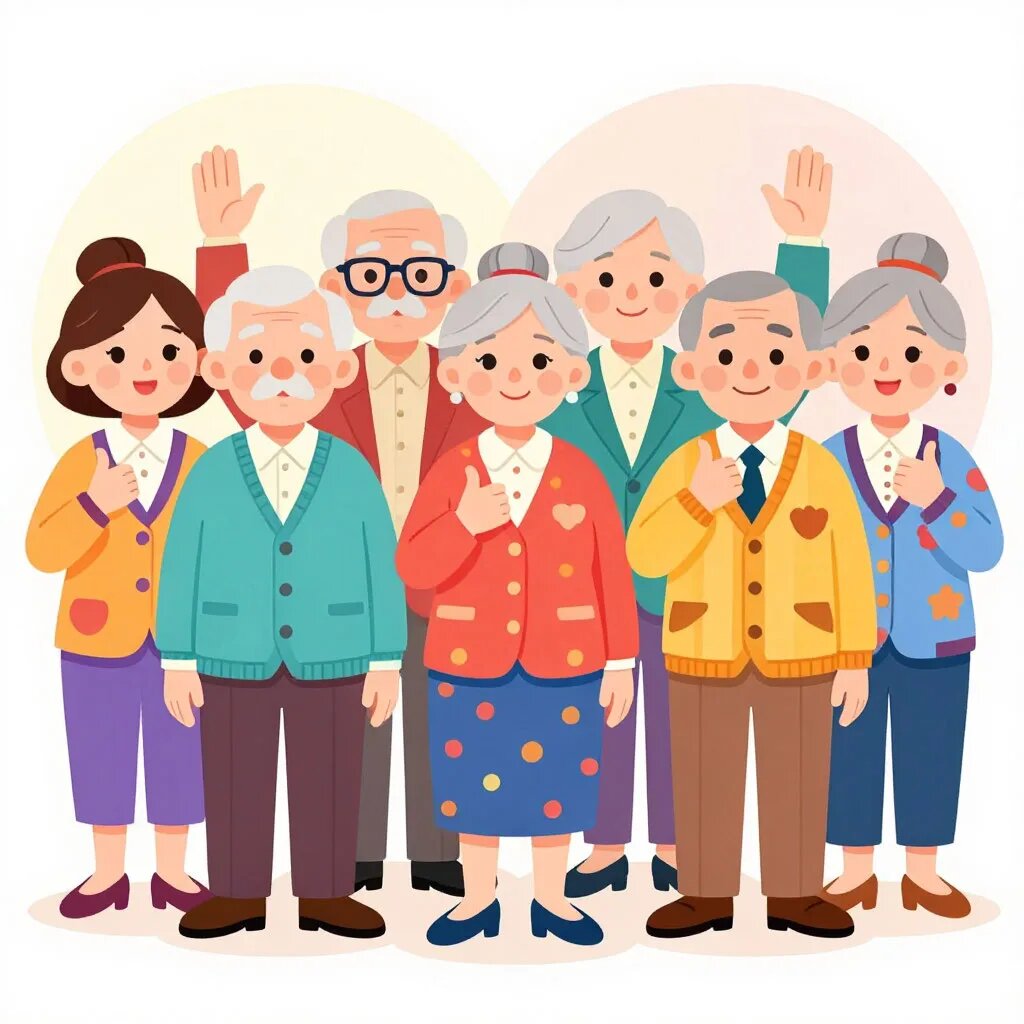 Пенсионеры. Иллюстрация сгенерирована нейросетью