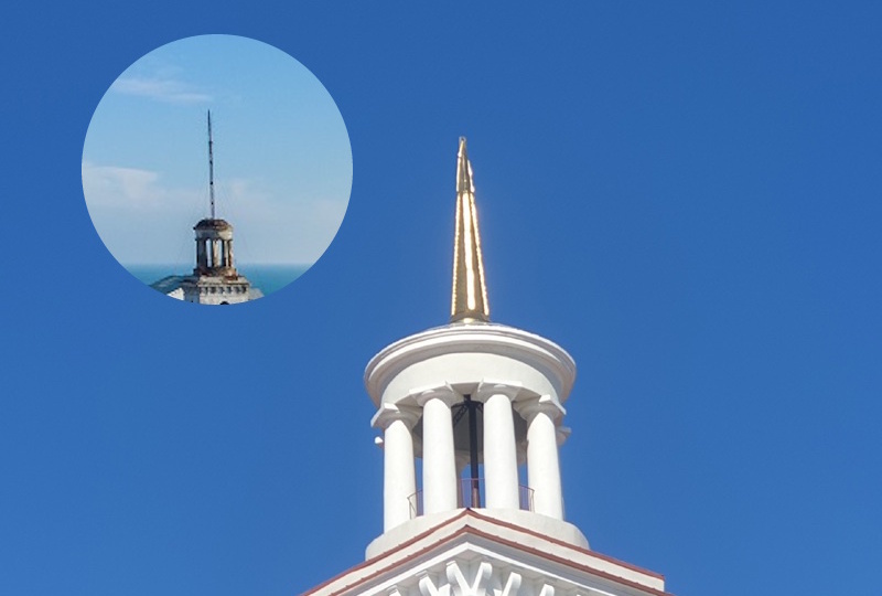 Главная башня Цимлянска получила позолоченный шпиль вместо ржавой радиовышки