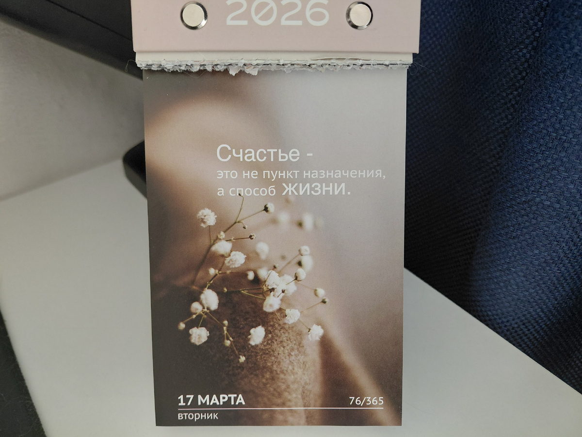 Фото автора. Цитата дня из отрывного календаря 