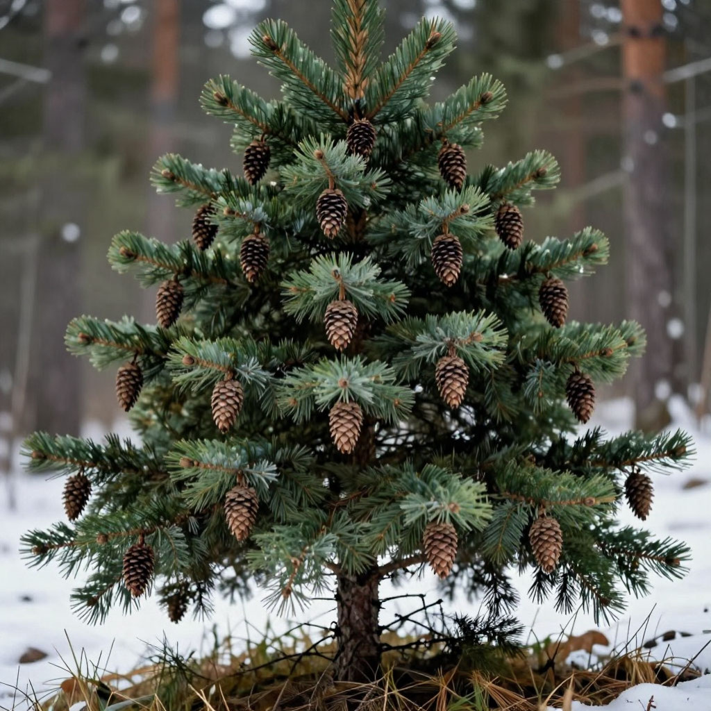 Так Алиса видит ёлку. Она художник, ей виднее.