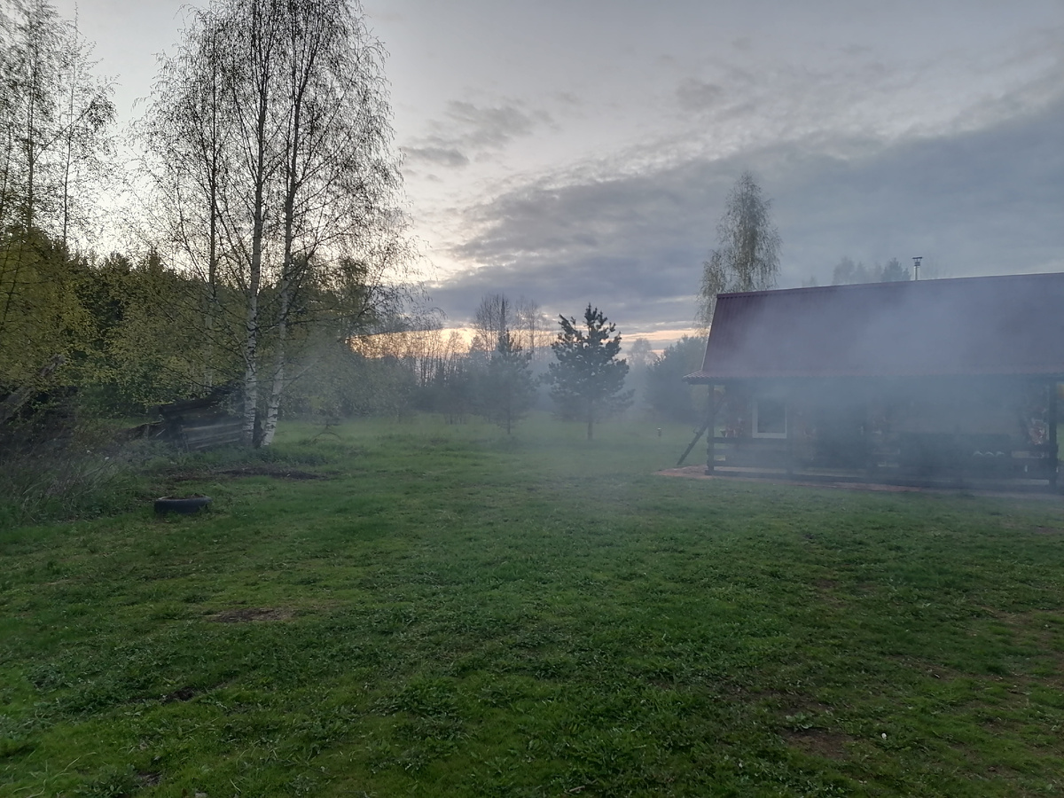 Плотная серая пелена накрыла поляну ватным одеялом...