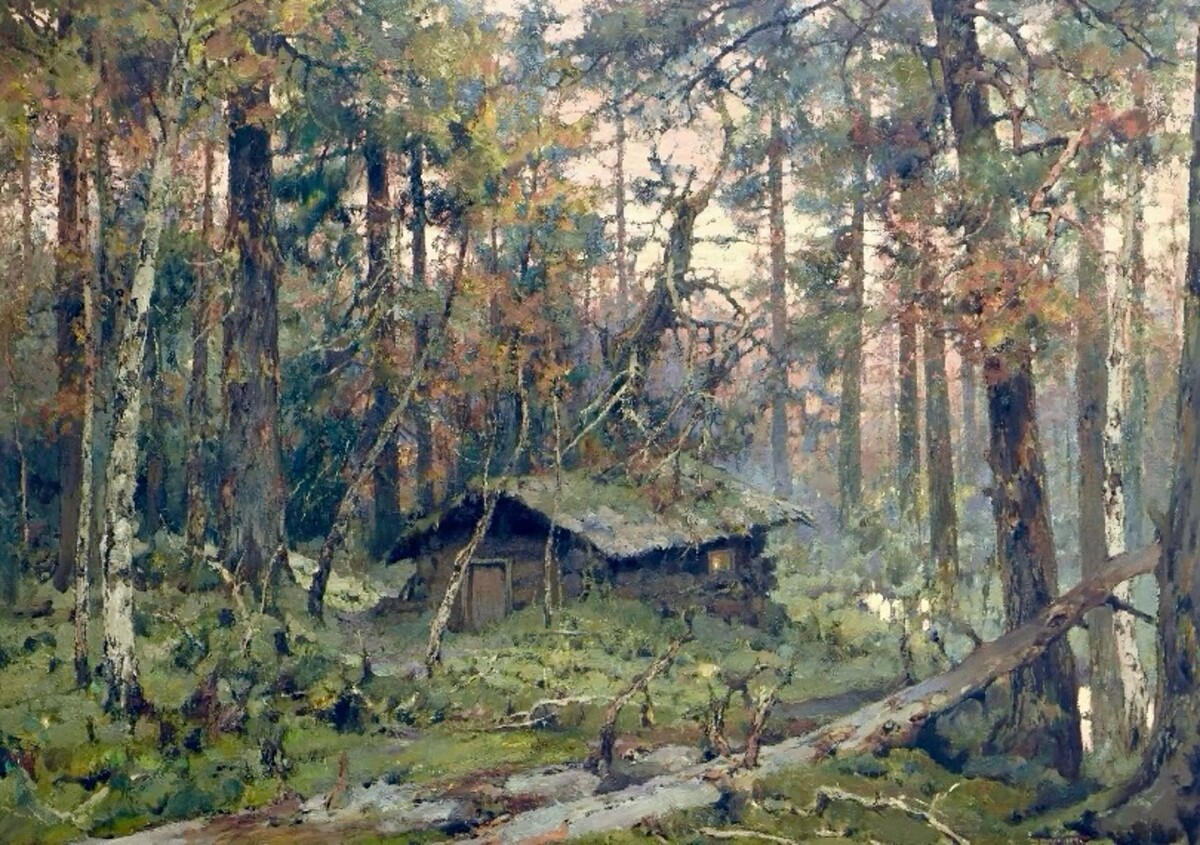 Заимка в тайге. Художник Юрий Васендин