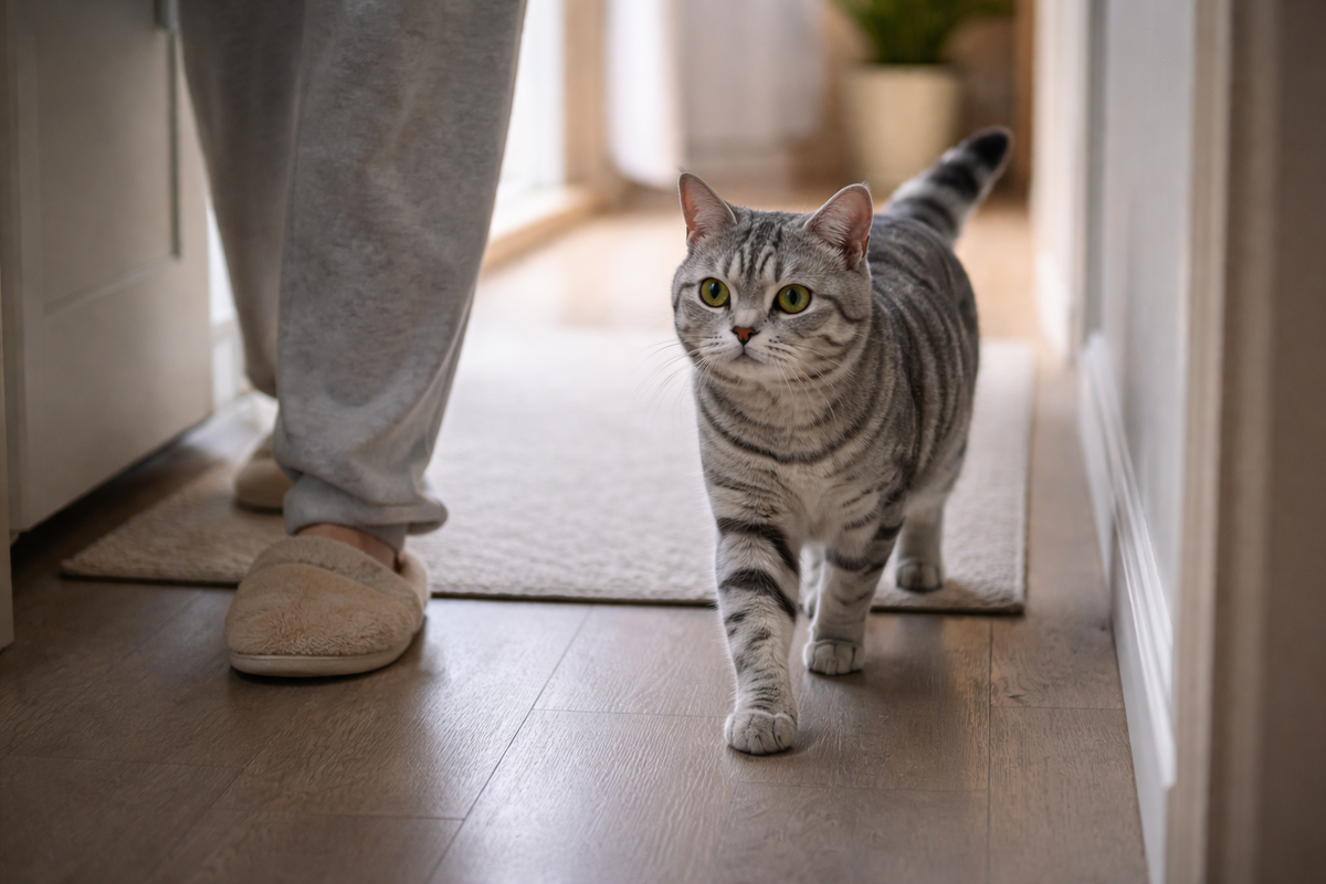 Он чаще выбирает быть рядом с человеком, чем подолгу сидеть у него на руках