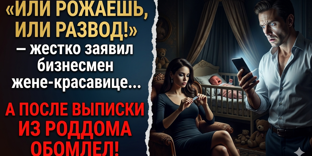 «Или ты рожаешь, или мы разводимся!» – заявил бизнесмен после 6 лет брака. Но когда жена вернулась из роддома, его ждал ледяной сюрприз