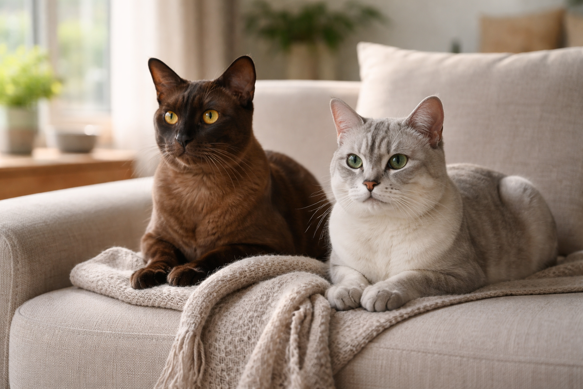 Бурма и бурмилла в доме, разный семейный ритм заметен сразу