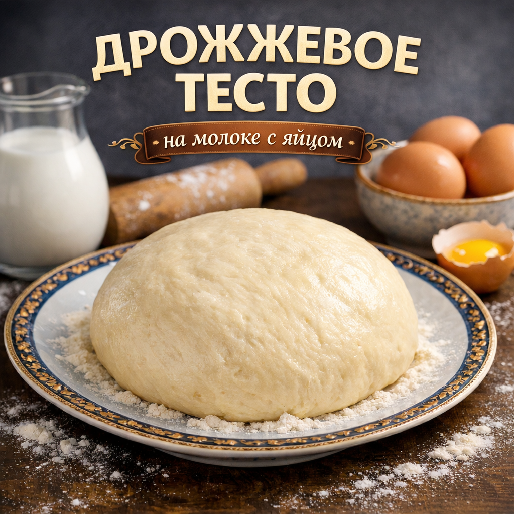 Дрожжевое тесто на молоке с яйцом