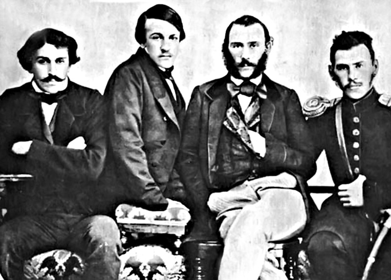 Братья Толстые: Дмитрий, Николай, Сергей и Лев. Москва 1854 год