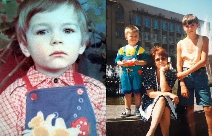 Максим Матвеев в детстве с семьей.