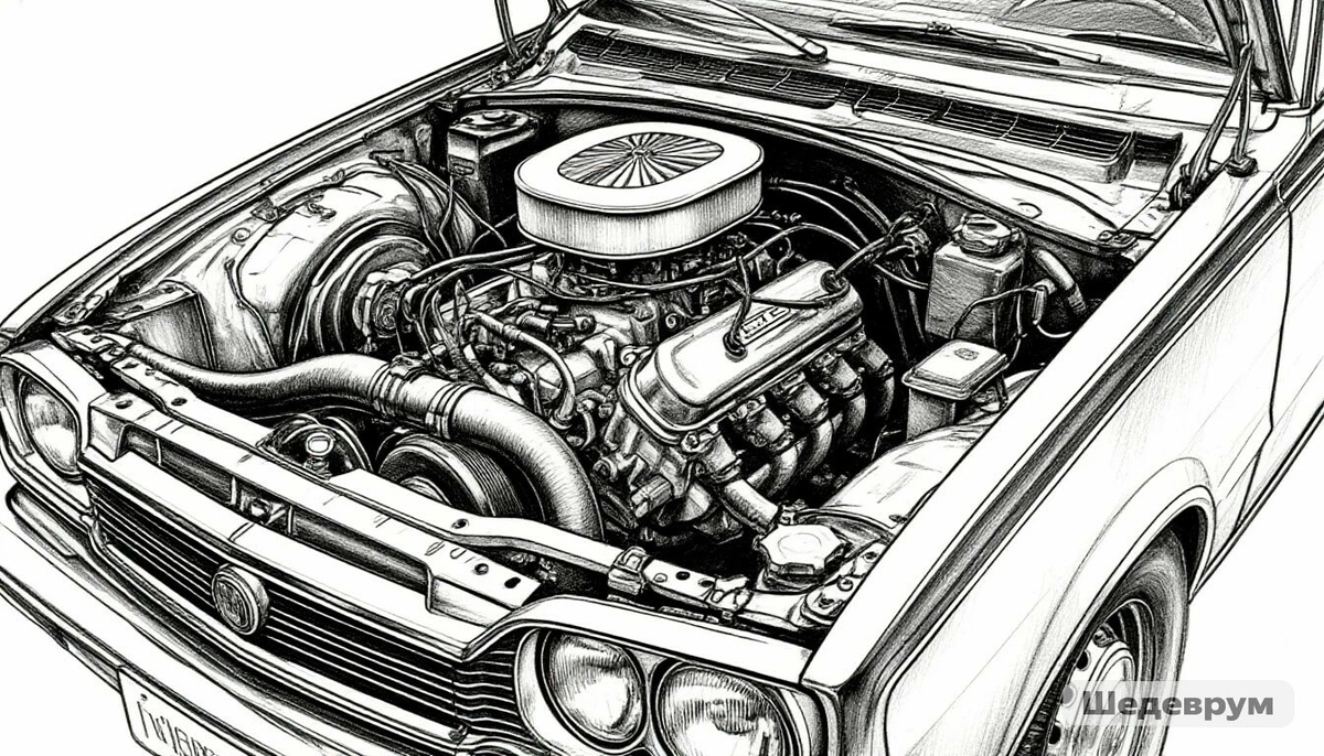 Рисунок. Двигатель автомобиля