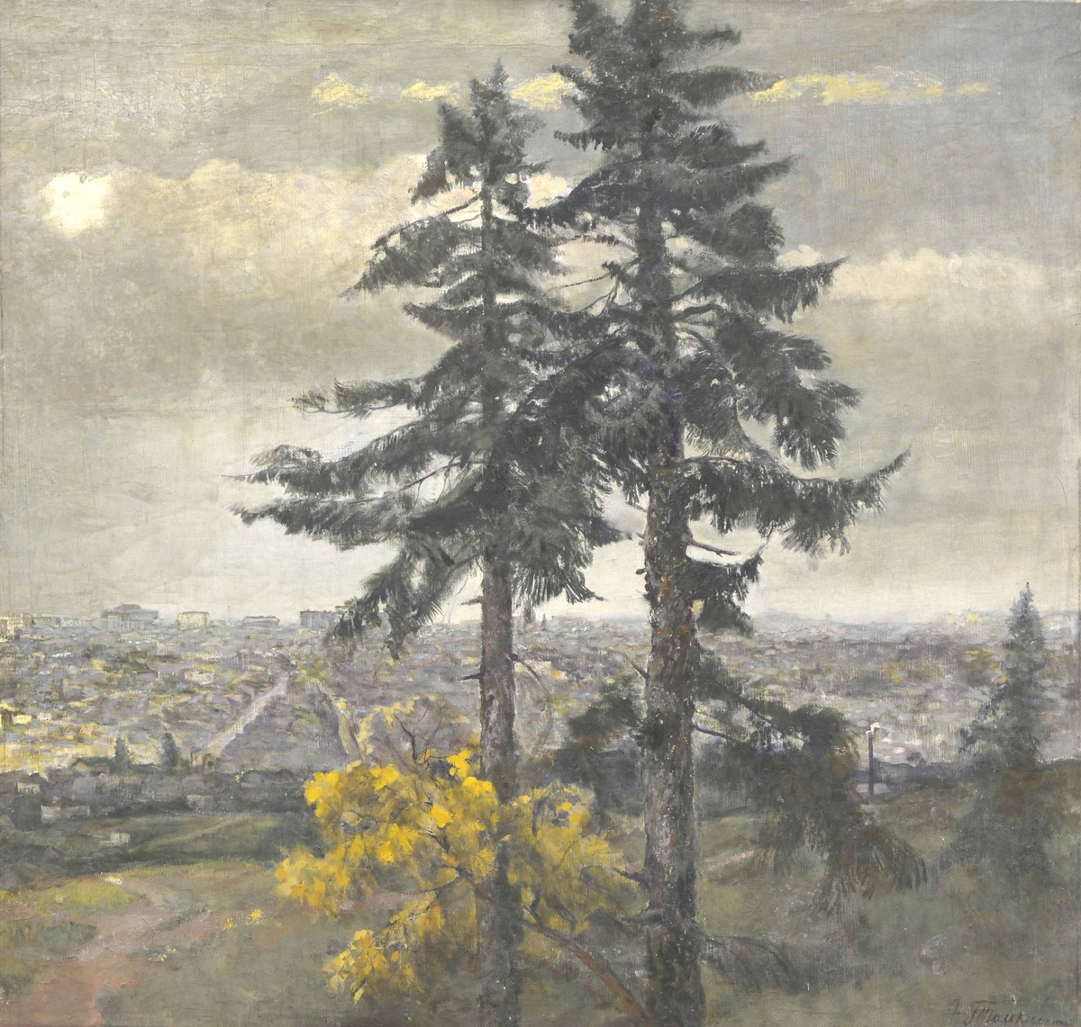 А.Э.Тюлькин. Сосны. Этюд. 1913. Фонд БГХМ им. М. В. Нестерова.