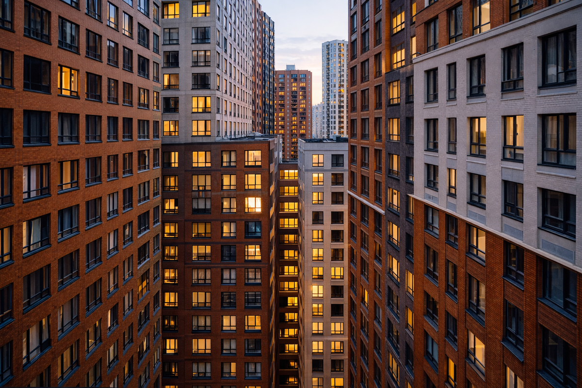 Современная квартальная застройка в новых районах Москвы