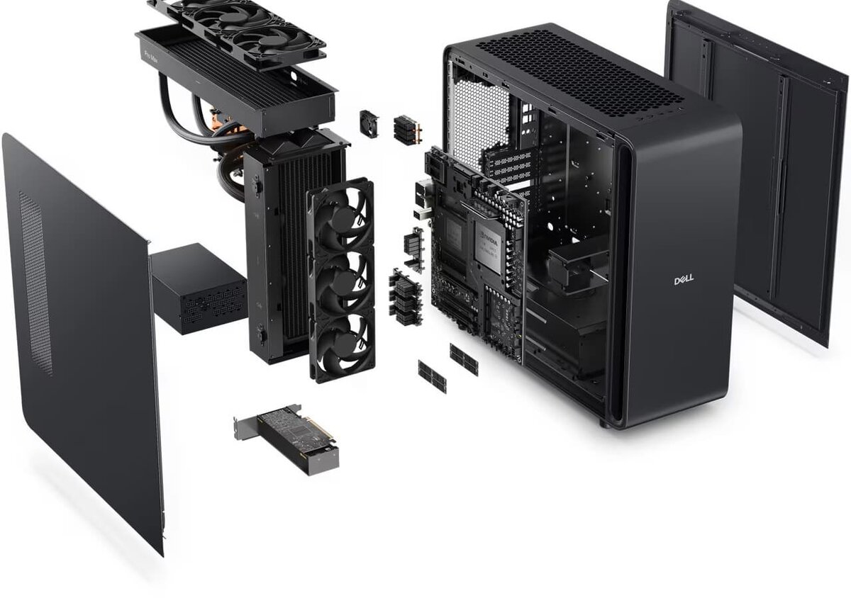 Dell выпустила настольный ПК Pro Max GB300, внутри которого фактически размещена платформа для ЦОД. К примеру, там почти 500 ГБ ОЗУ  📷
