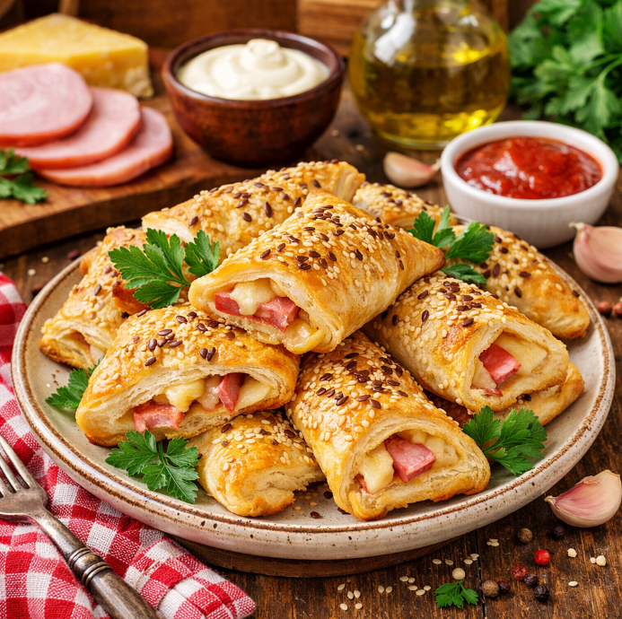 Слойки с ветчиной рецепты от Дарики