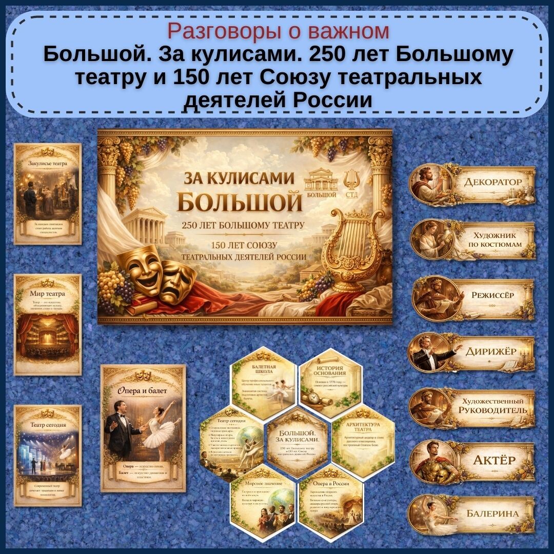 Источник: https://infourok.ru/magazin-materialov/oformlenie-bolshoj-za-kulisami-250-let-bolshomu-teatru-i-150-let-soyuzu-teatralnyh-deyatelej-rossii-1472393