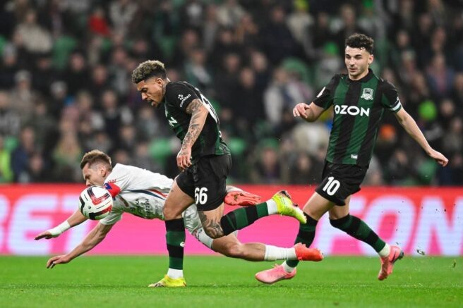    Момент игры. Фото: t.me/krasnodarfan