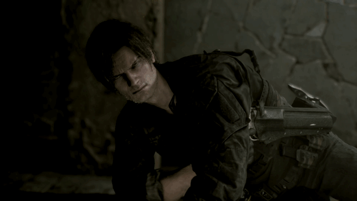 Gif картинка "Леон задержал амбала"