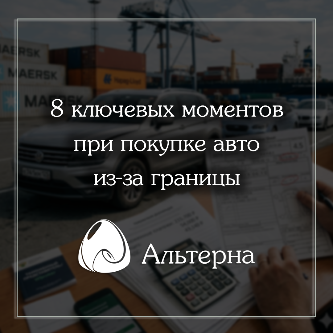 8 ключевых моментов при покупке авто из-за границы