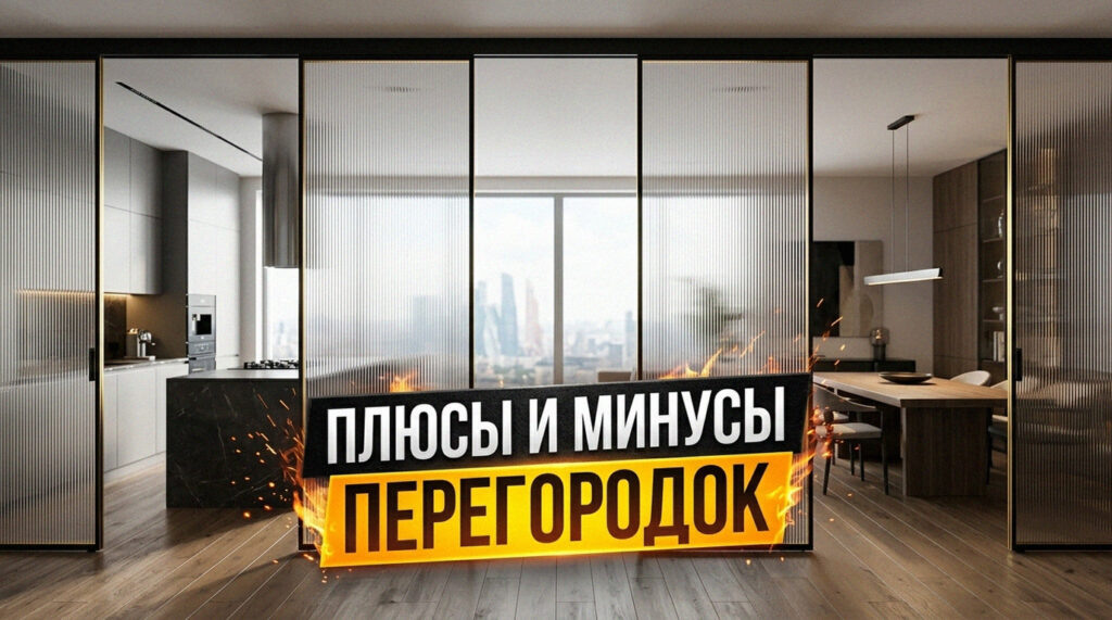    Пример зонирования пространства с помощью стационарной перегородки GarderobSystem