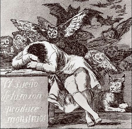 Франсиско Гойя. Сон разума рождает чудовищ. 1797.