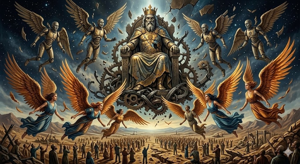 "Крах Небесной Вертикали", иллюстрация создана сетью Джемини