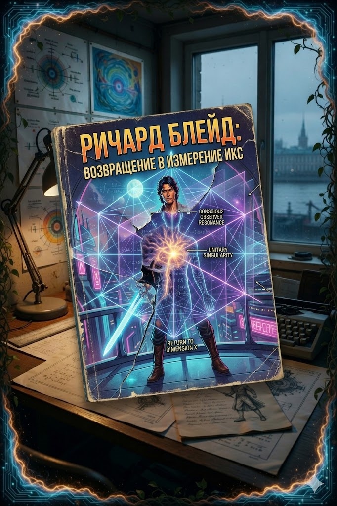 "Троянский конь смыслов — обложка покетбука, сквозь которую просвечивает формула Бартини", иллюстрация создана сетью Джемини