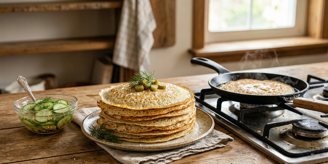 Сравнила постные блины на минеральной воде и на рассоле от огурцов — на рассоле пышнее и ароматнее