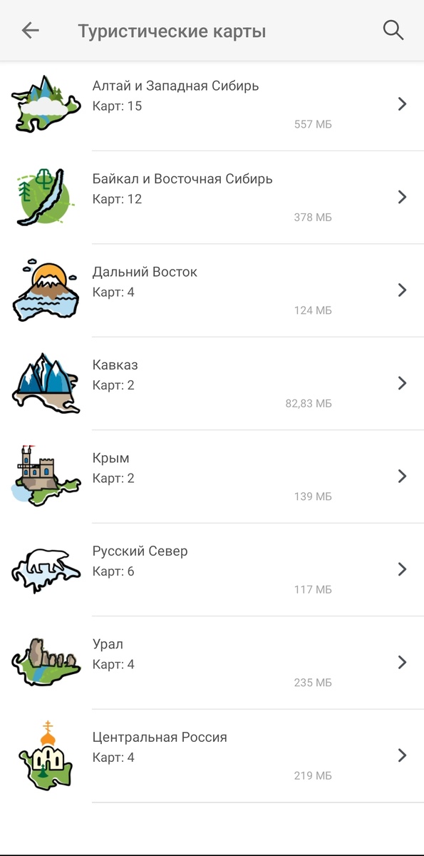 Туристические карты по регионам