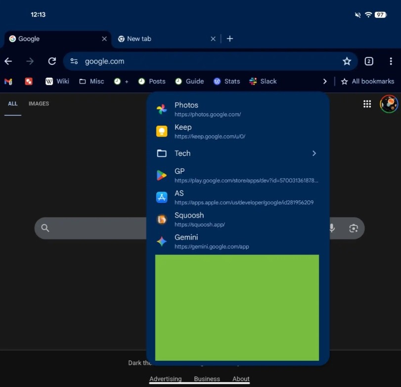    Chrome для Android наконец-то получил панель закладок как на ПК