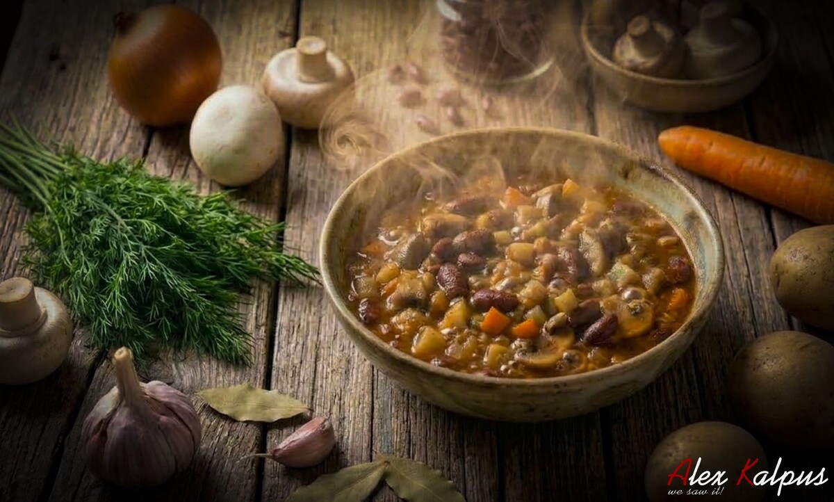 Чашушули с лобио и грибами: постное грузинское блюдо