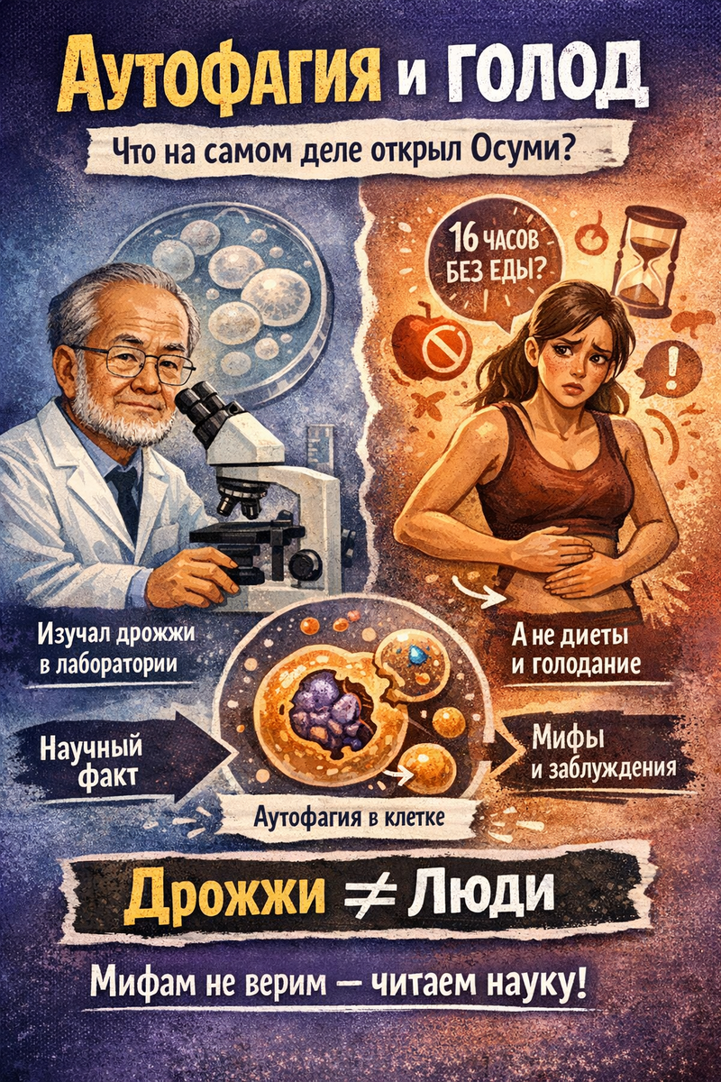 Аутофагия и голод. Разбираемся, что на самом деле открыл Осуми
