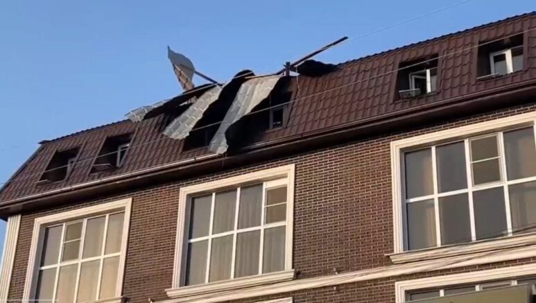    последствия атаки БПЛА в Краснодаре / кадр из видео, Оперативный штаб Краснодарского края