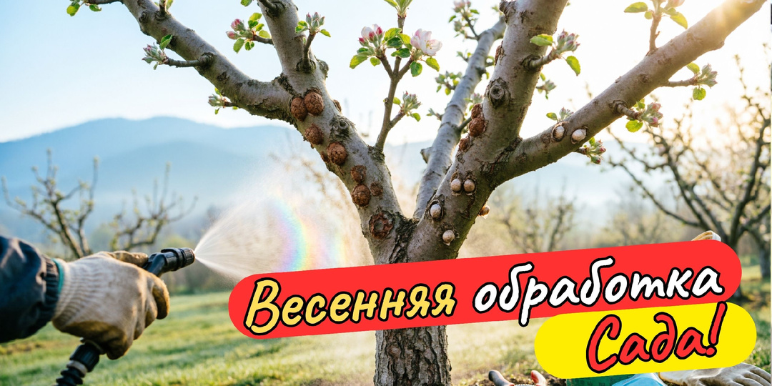 Ранневесеннее опрыскивание сада. 3 компонента для баковой смеси, которая уничтожит 80% зимующих вредителей.