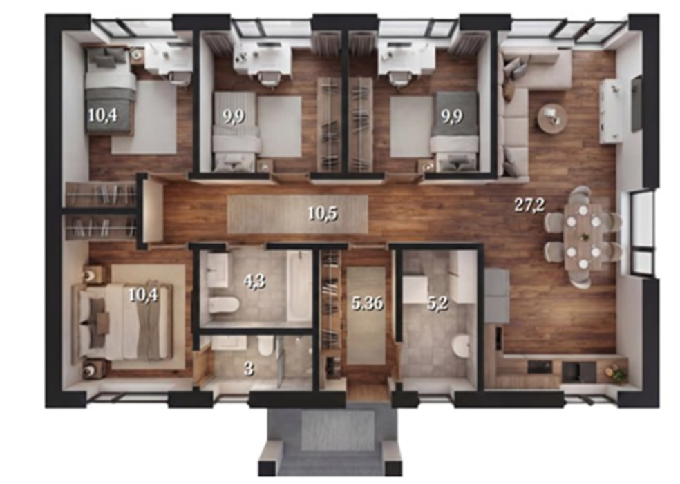 Проект Марсель 100 кв.м.