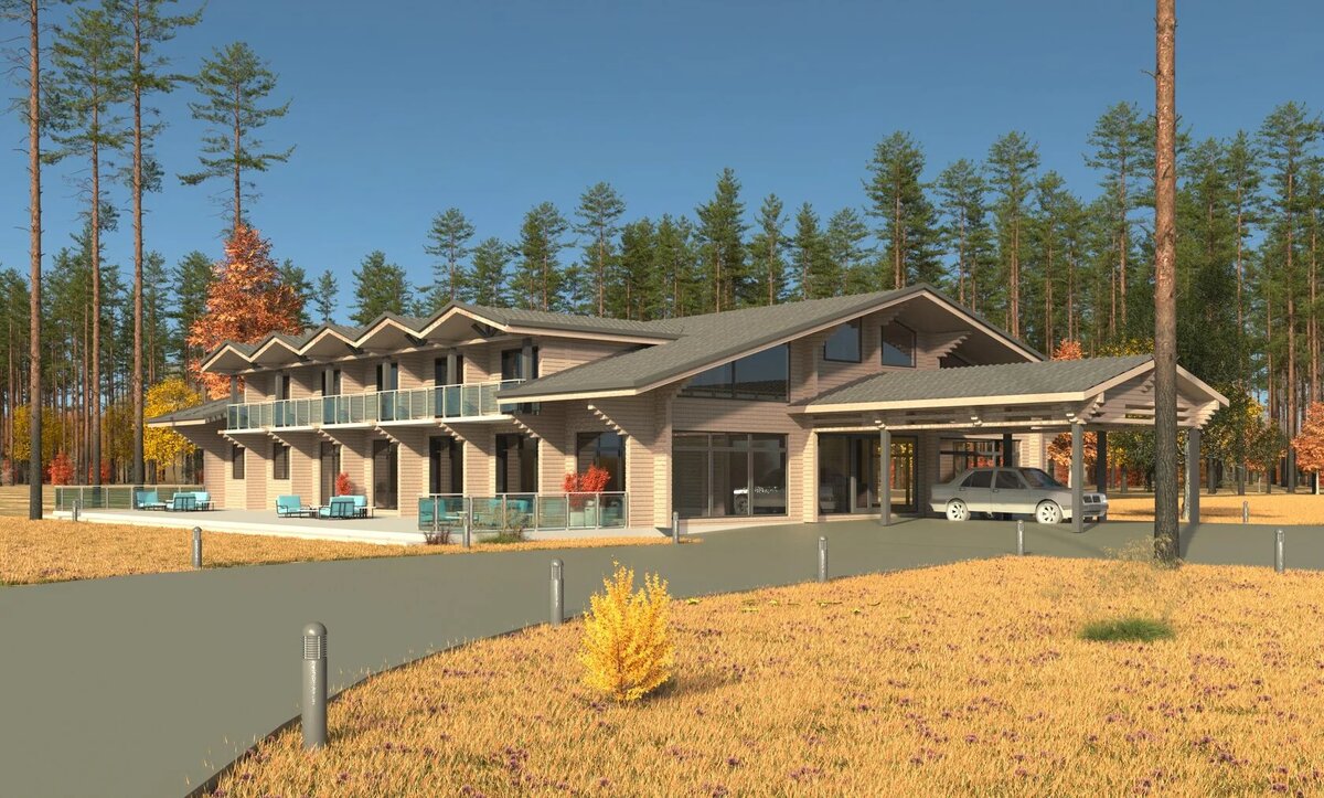 Отель из клееного бруса