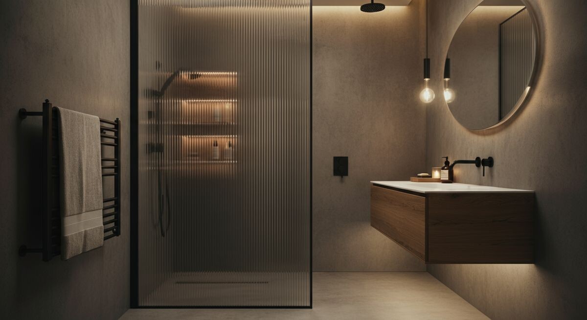 Чистая, светлая ванная комната с идеальной вентиляцией и стильным дизайном, symbolising health and freshness