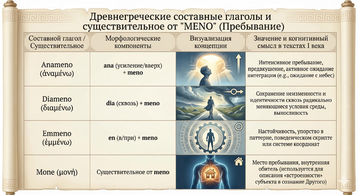 Быть, жить и пребывать (meno) означает поддерживать общую цель с другими