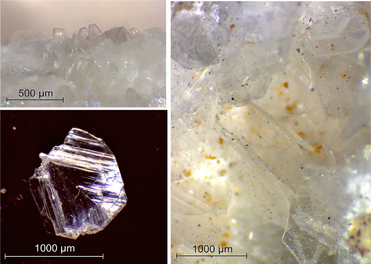 Изображение кристаллов гидрокалюмита. Источник: Елена Житова / Институт вулканологии и сейсмологии ДВО РАН