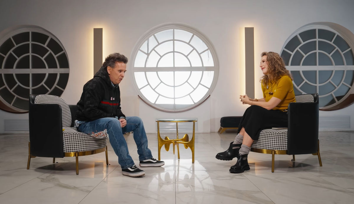 Кадры с интервью Ксении Собчак.