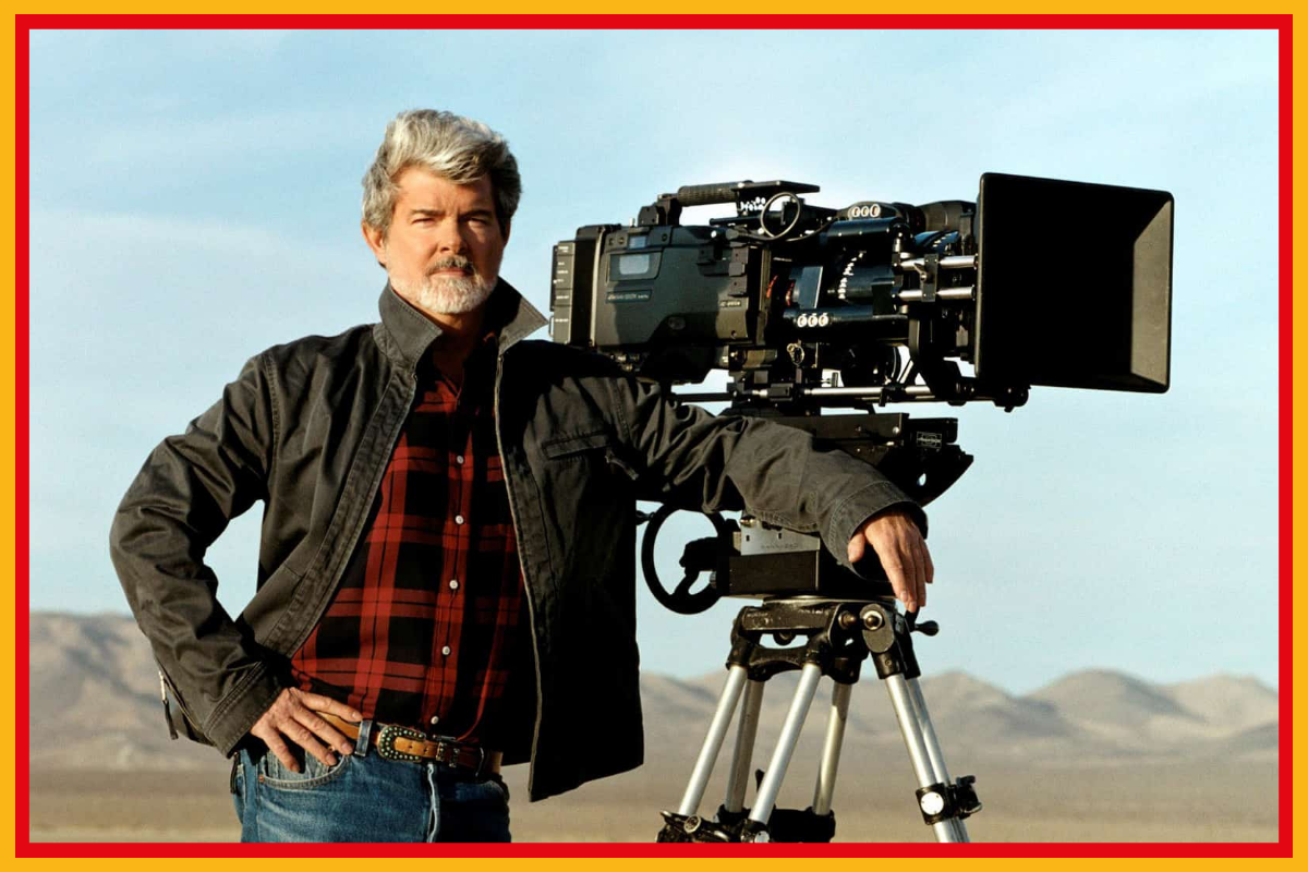 Джордж Лукас во время съемок «Звёздные войны. Эпизод II: Атака клонов», со специальной цифровой камерой Sony HDW-F900 CineAlta, 2000 год.